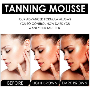 60ml Jaysuing Self Tanning Mousse Summer Bronze Tan Moisturizing Easy Application Natural Glow Soft Hydrated Skin Body Care