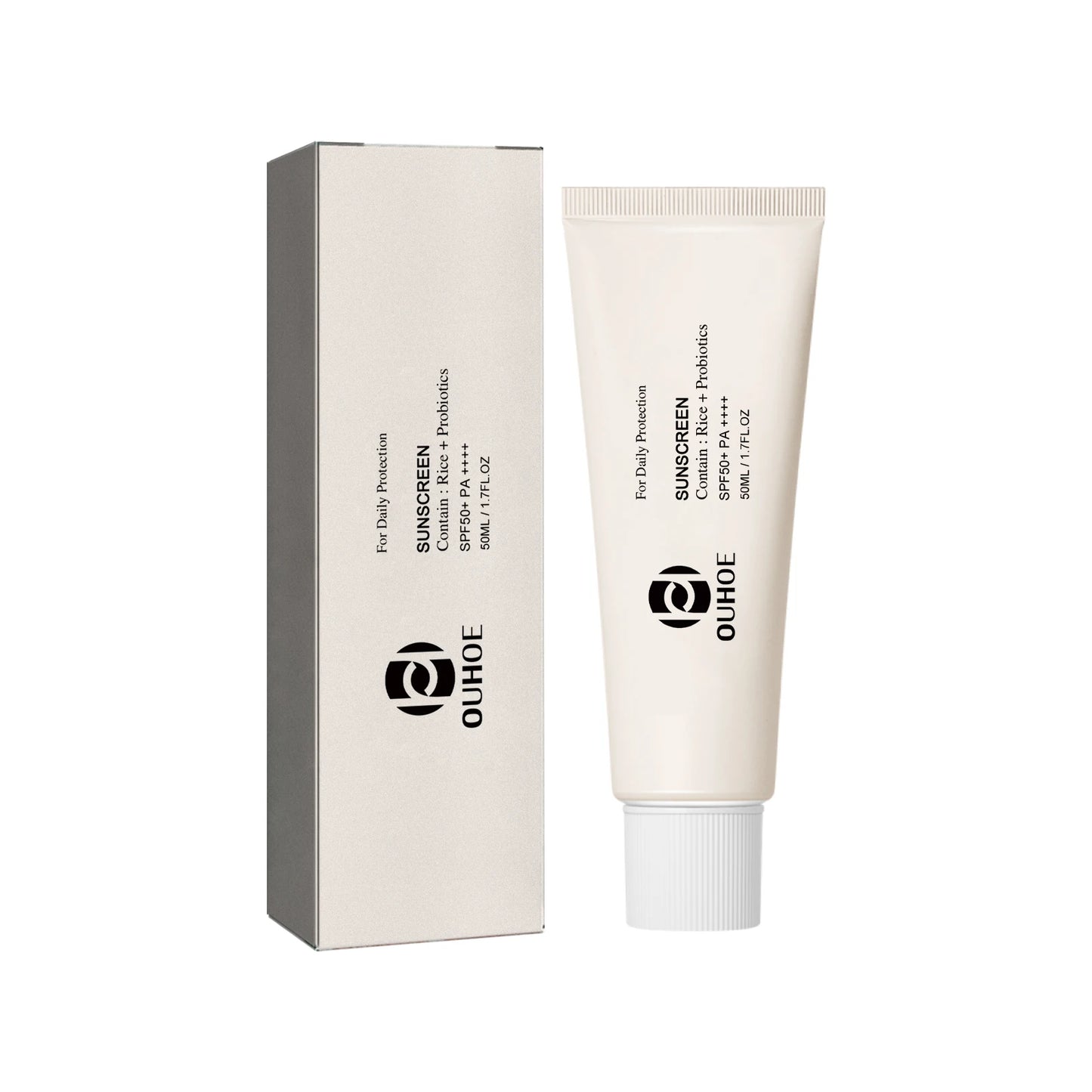 50ML Spf 50 Rice Sunscreen Cream Outdoor UV Protection Moisturizing Soothing Redness Sweatproof Prevent Sunburn Sunblock Lotion
