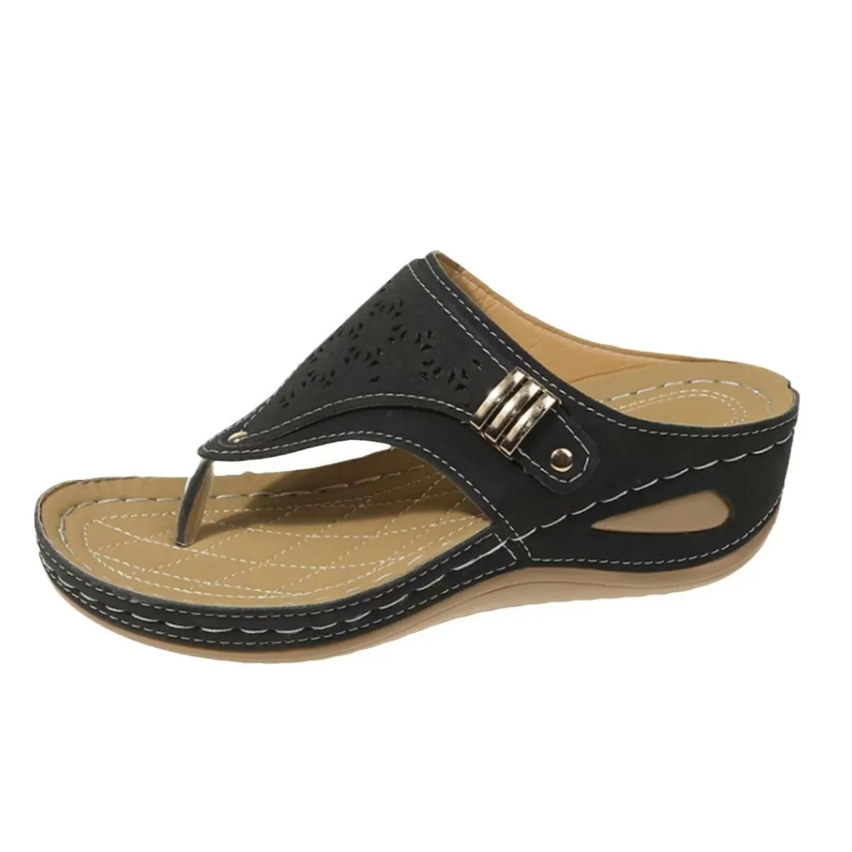 Women's Casual Beaded Flat Sandals, Bohemian Ankle Bracelet Flip Flops, Summer Beach Vacation Shoes for Women