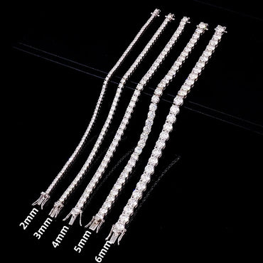 100% Real Moissanite Tennis Bracelet 925 Sterling Silver Plated 18K Gold with GRA Bracelet for Women Man Sparkling Party Jewelry