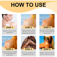 60ml Jaysuing Self Tanning Mousse Summer Bronze Tan Moisturizing Easy Application Natural Glow Soft Hydrated Skin Body Care