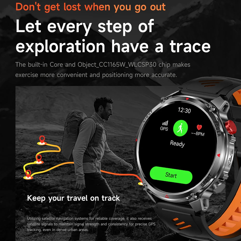2026 New T-Rex3 Pro GPS Tracker 1100mAh Smartwatch Men 120-Day Standby Clock Rugged Outdoor Sport 10ATM Waterproof Call Watches