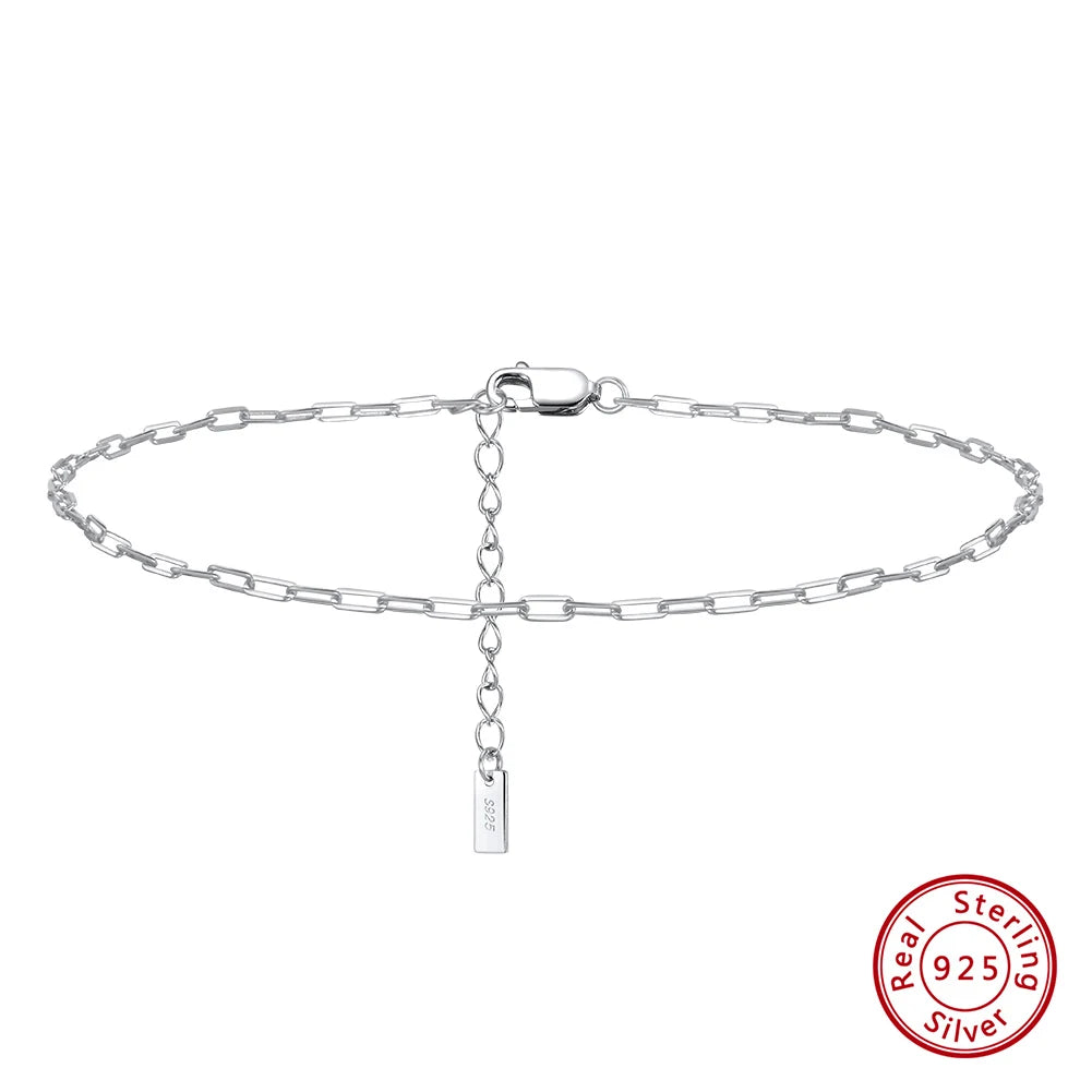 Rinntin Genuine 925 Sterling Silver Ball Faceted Bead Chain Anklets Fashion Women Summer Foot Bracelet Ankle Straps Jewelry SA80