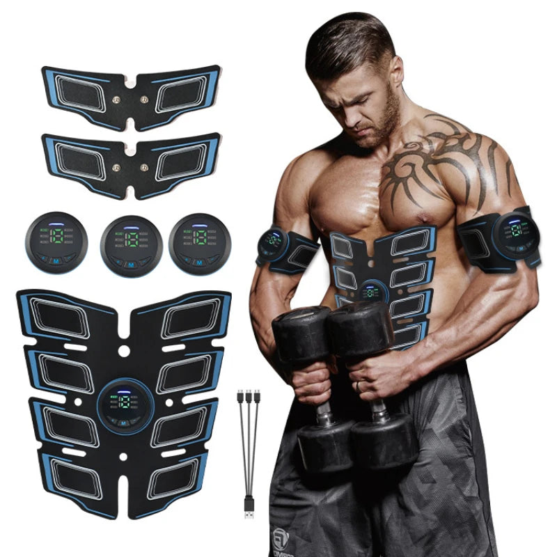 EMS Abdominal Muscle Trainer Portable Massager Electronic Training Belt Exercise Fitness Equipment Toning Arm Back Body Massager