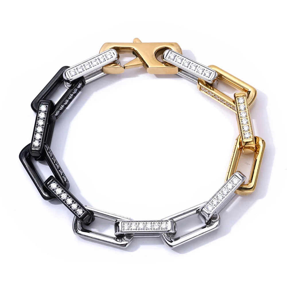 2024 Fashion High Luxury Bamboo Bracelet for Men and Women, Non-fading Titanium Steel Zircon Hip-hop Jewelry Accessories