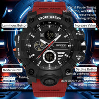 SANDA Men's Outdoor Military Watch 50M Waterproof Digital Wristwatch Stopwatch Alarm LED Light Sport Wristwatch