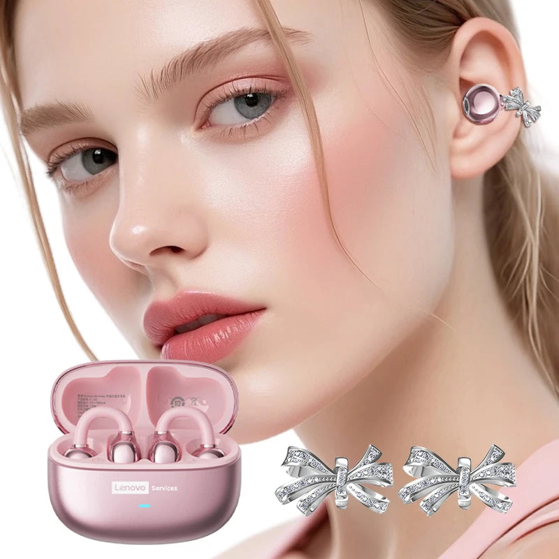 Lenovo LE302 HIFI Stereo Sports Ear Clip Earphones OWS Bluetooth 6.0 Headset Noise Cancelling Headphones Long Endurance Earbuds