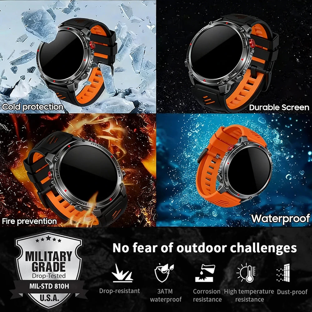 2026 New T-Rex3 Pro GPS Tracker 1100mAh Smartwatch Men 120-Day Standby Clock Rugged Outdoor Sport 10ATM Waterproof Call Watches