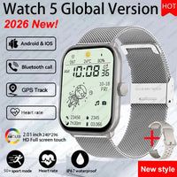 New Watch 5 Smart Watch Women AMOLED Screen Fitness Tracker Heart Rate ECG GPS Track Waterproof Call Smartwatch For IOS Android