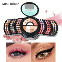 MISS ROSE 108 Color Pearl Eye Shadow Cosmetic Lipstick Box Matte Powder Blusher Shimmer Eye Shadow Plate Set Valentine's Day Gif