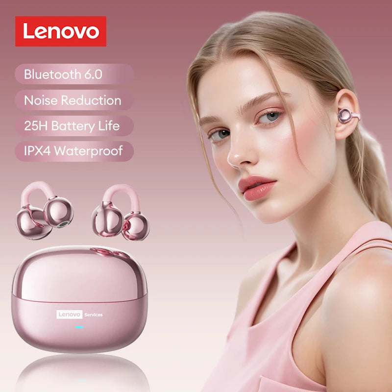 Lenovo LE302 HIFI Stereo Sports Ear Clip Earphones OWS Bluetooth 6.0 Headset Noise Cancelling Headphones Long Endurance Earbuds