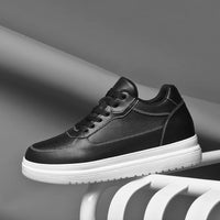 New Invisible Height-increasing Shoes for Men, 6CM-8CM-10CM Sports Shoes,White Leather Sports Shoes for Men,Enlarged Sizes 36-46