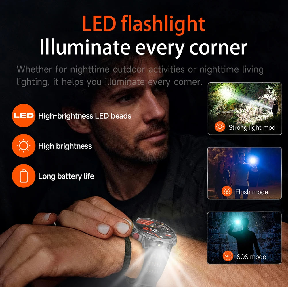 2026 New T-Rex3 Pro GPS Tracker 1100mAh Smartwatch Men 120-Day Standby Clock Rugged Outdoor Sport 10ATM Waterproof Call Watches
