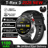 2026 New T-Rex3 Pro GPS Tracker 1100mAh Smartwatch Men 120-Day Standby Clock Rugged Outdoor Sport 10ATM Waterproof Call Watches