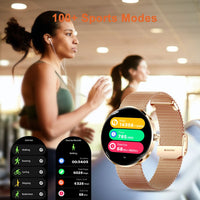 MEVADEN 8.5mm Ultra-thin Luxury Stainless Steel Smart Watch Women 1.43" AMOLED HD Screen Health Monitor Sport Smartwatch H33