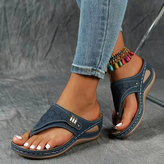 Women's Casual Beaded Flat Sandals, Bohemian Ankle Bracelet Flip Flops, Summer Beach Vacation Shoes for Women
