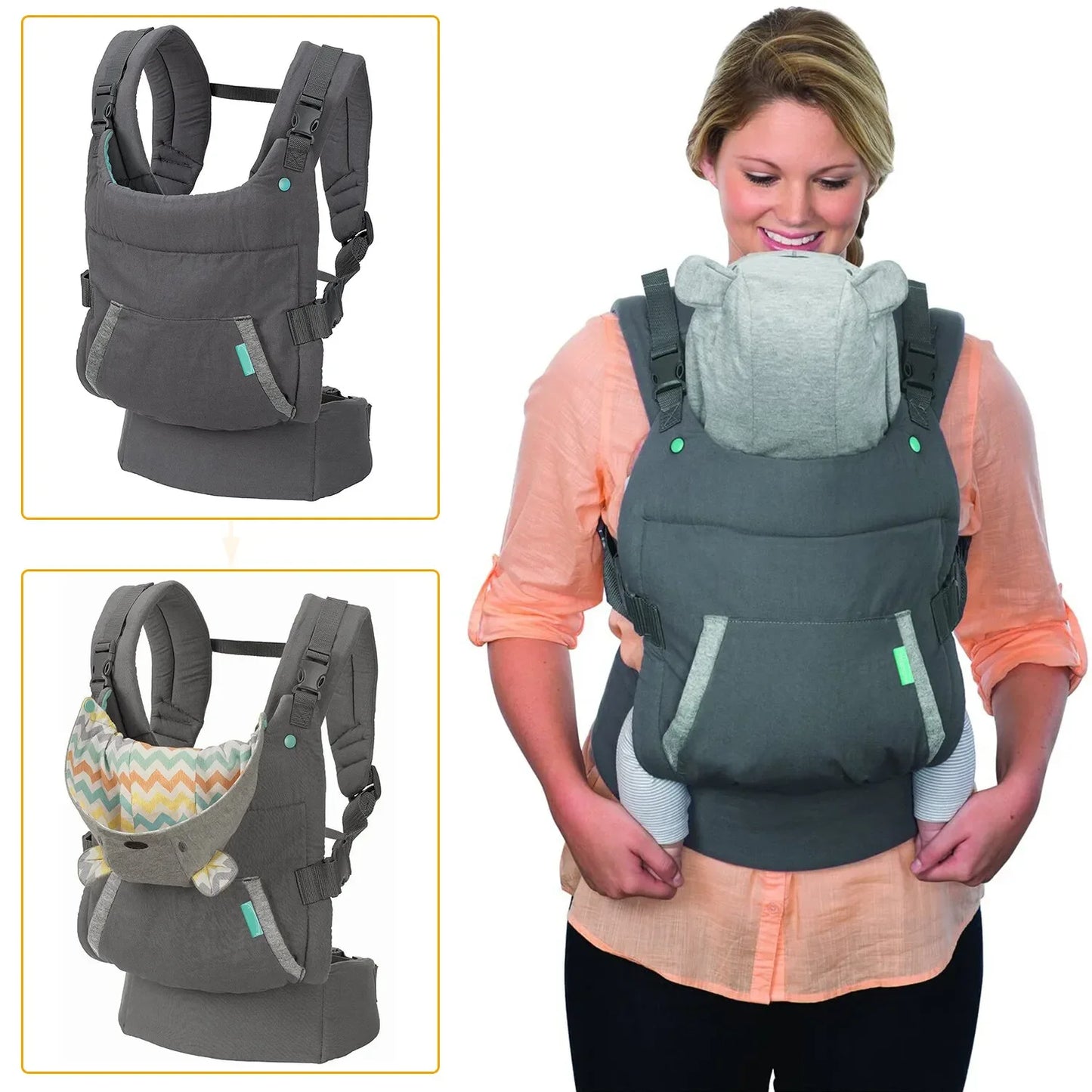 Front Hugging Baby Carrier Portable Children's Backpack Thickened Multifunctional Hoodie Kangaroo Style Baby Carrier