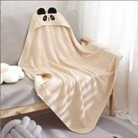 Cute Cartoon Baby Ins Cotton Bath Towel Children Hooded Towel Thickened Absorbent Baby Bathrobe Infant Soft Swaddle Blanket