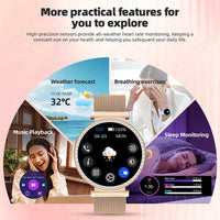 New Luxury Diamond Smart Watch Women Bluetooth Call Smartwatch Heart Rate Health Monitor Smartwatches Waterproof Bracelet Ladies