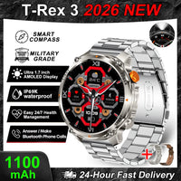2026 New T-Rex3 Pro GPS Tracker 1100mAh Smartwatch Men 120-Day Standby Clock Rugged Outdoor Sport 10ATM Waterproof Call Watches