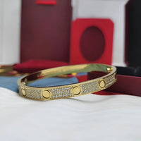 Rose Gold Silver Plated Diamond Studded Bangle Bracelet for Women 16 17 18 19 Size Fashion Jewelry Bracelets