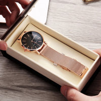 HANNAH MARTIN Brand Quality Stainless Steel Japan Quartz Movement Waterproof Women 36mm Full Rose Gold Ladies Dropshipping Watch