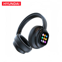 HYUNDAI X1PRO Bluetooth 6.0 Headphone,With Magnetic Touch Control LED Screen,AI Wireless Translation Earphones,100+ Languages