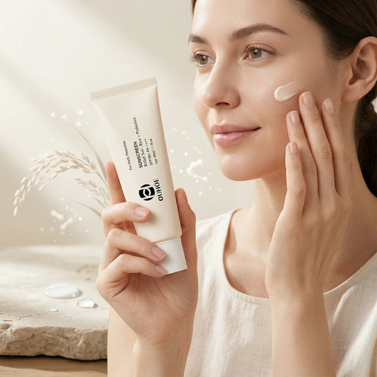 50ML Spf 50 Rice Sunscreen Cream Outdoor UV Protection Moisturizing Soothing Redness Sweatproof Prevent Sunburn Sunblock Lotion