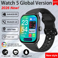 New Watch 5 Smart Watch Women AMOLED Screen Fitness Tracker Heart Rate ECG GPS Track Waterproof Call Smartwatch For IOS Android