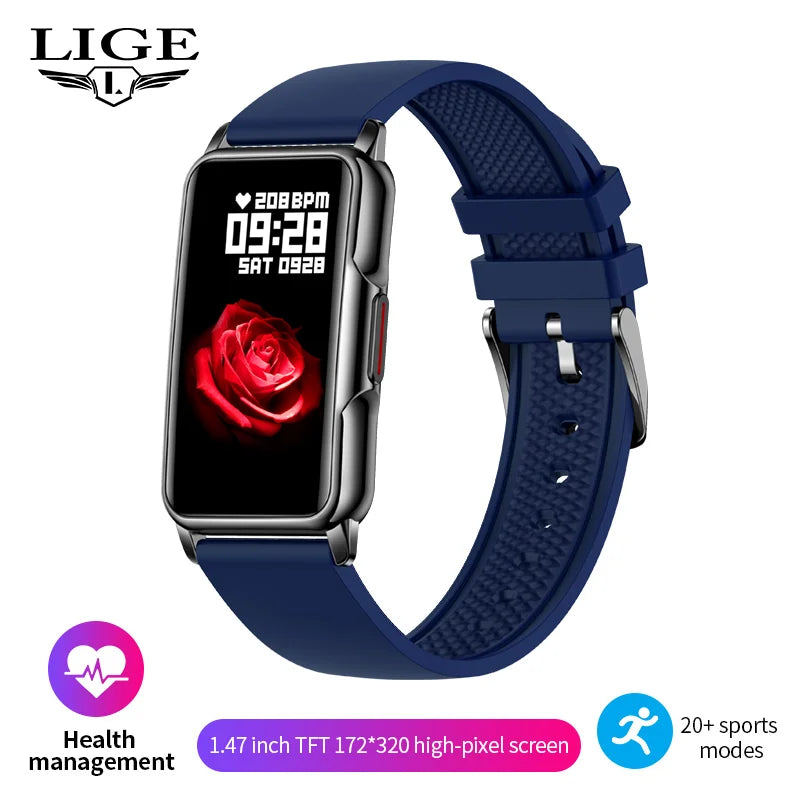 LIGE Smart Bracelet Women Smartwatch Men Heart Rate Blood Oxygen Waterproof Sport Smart Band Ladies Men Watch For Android IOS