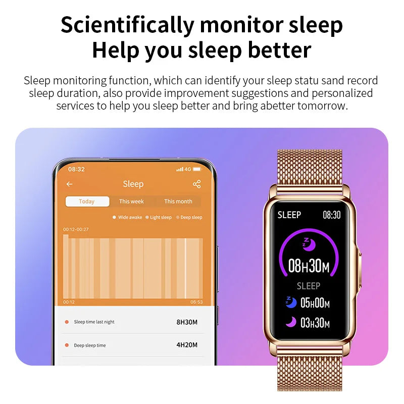 LIGE Smart Bracelet Women Smartwatch Men Heart Rate Blood Oxygen Waterproof Sport Smart Band Ladies Men Watch For Android IOS