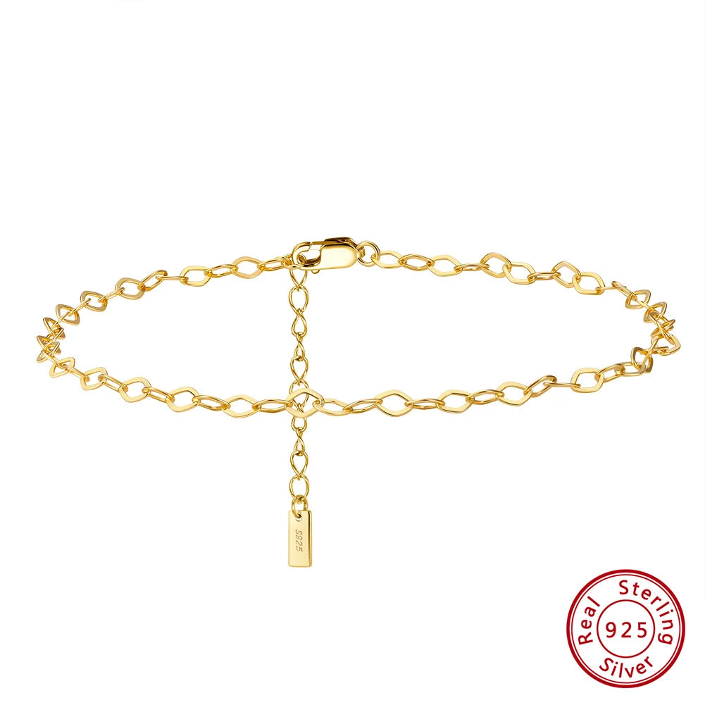 Rinntin Genuine 925 Sterling Silver Ball Faceted Bead Chain Anklets Fashion Women Summer Foot Bracelet Ankle Straps Jewelry SA80