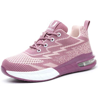 Women's Safety Shoes with Air Cushion Sole Work Shoes Comfortable Breathable Lightweight Safety Footwear