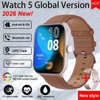 New Watch 5 Smart Watch Women AMOLED Screen Fitness Tracker Heart Rate ECG GPS Track Waterproof Call Smartwatch For IOS Android