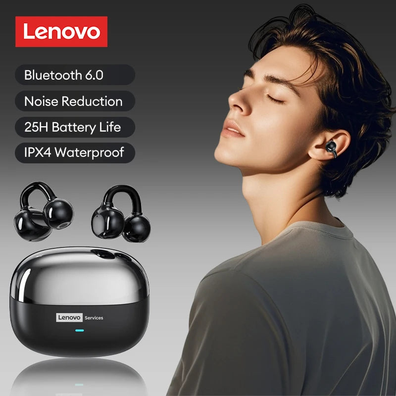 Lenovo LE302 HIFI Stereo Sports Ear Clip Earphones OWS Bluetooth 6.0 Headset Noise Cancelling Headphones Long Endurance Earbuds