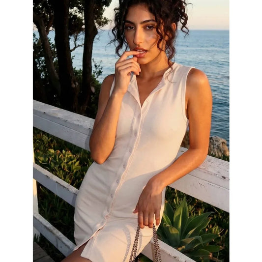 【New style】Summer New A-Line Sleeveless Mini Dress For Women, Business Casual Woman Business Women Attire