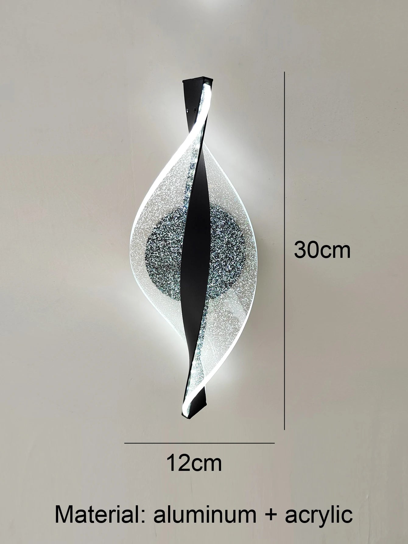 1pc/2pc modern gold/black LED acrylic wall sconce for lustre living room back wall, bedroom bedside home decor lighting.