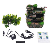Mini Tabletop Rockery Fountain Waterfall Feng Shui Desktop Rockery Landscape Water Sound Indoor Desk Decoration for Home Office