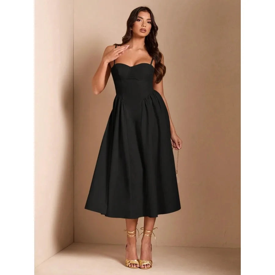 【New style】 BAE Elegant Women Long Tulle Dress, Suitable For Casual Date, Outing, Nightclub Party, Autumn Season, Summer Dresse
