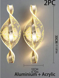 1pc/2pc modern gold/black LED acrylic wall sconce for lustre living room back wall, bedroom bedside home decor lighting.