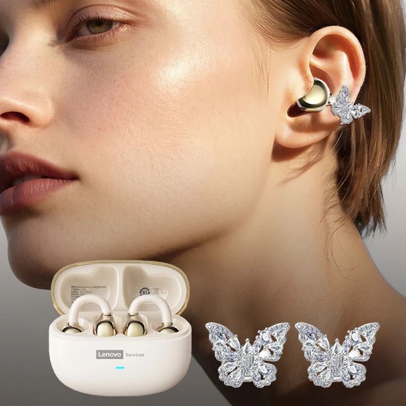 Lenovo LE302 HIFI Stereo Sports Ear Clip Earphones OWS Bluetooth 6.0 Headset Noise Cancelling Headphones Long Endurance Earbuds