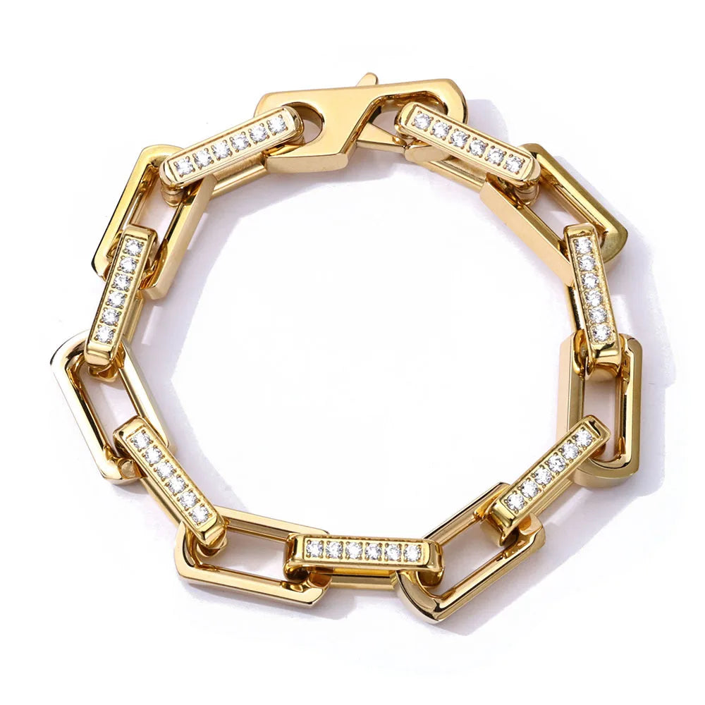 2024 Fashion High Luxury Bamboo Bracelet for Men and Women, Non-fading Titanium Steel Zircon Hip-hop Jewelry Accessories