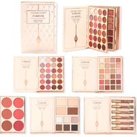 The makeup magic book contains eye shadow, lip gloss, powder blusher highlight, an ideal gift for women in holiday parties