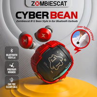 ZOMBIES CAT Bluetooth 5.4 Sports Earbuds Mini Invisible in-Ear TWS Wireless Earphone Clear Call Headphone with Sport Lanyard