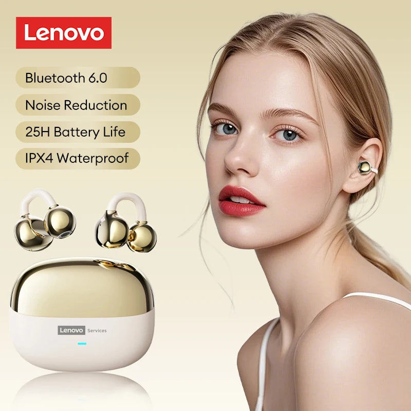 Lenovo LE302 HIFI Stereo Sports Ear Clip Earphones OWS Bluetooth 6.0 Headset Noise Cancelling Headphones Long Endurance Earbuds