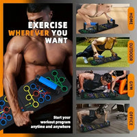 Portable Multifunctional Push-up Board Set With Handles Foldable Fitness Equipment For Chest Abdomen Arms And Back Training