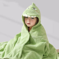 Cute Cartoon Baby Ins Cotton Bath Towel Children Hooded Towel Thickened Absorbent Baby Bathrobe Infant Soft Swaddle Blanket