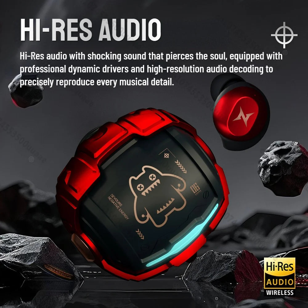 ZOMBIES CAT Bluetooth 5.4 Sports Earbuds Mini Invisible in-Ear TWS Wireless Earphone Clear Call Headphone with Sport Lanyard