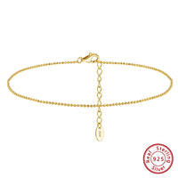 Rinntin Genuine 925 Sterling Silver Ball Faceted Bead Chain Anklets Fashion Women Summer Foot Bracelet Ankle Straps Jewelry SA80