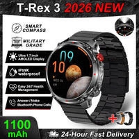 2026 New T-Rex3 Pro GPS Tracker 1100mAh Smartwatch Men 120-Day Standby Clock Rugged Outdoor Sport 10ATM Waterproof Call Watches